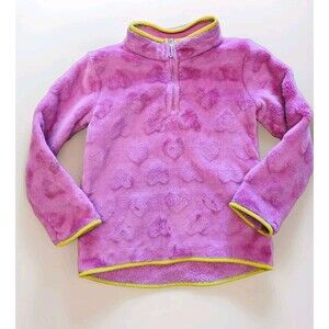 Juicy Couture Size 4T Pink Heart Plush Fleece Pullover Long Sleeve Casual Soft